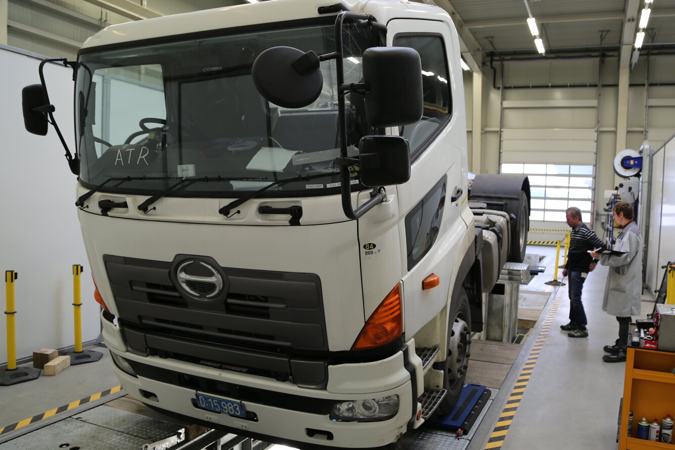Twist Track ahead of the driving the truck is testing in the ECS twisting test rig