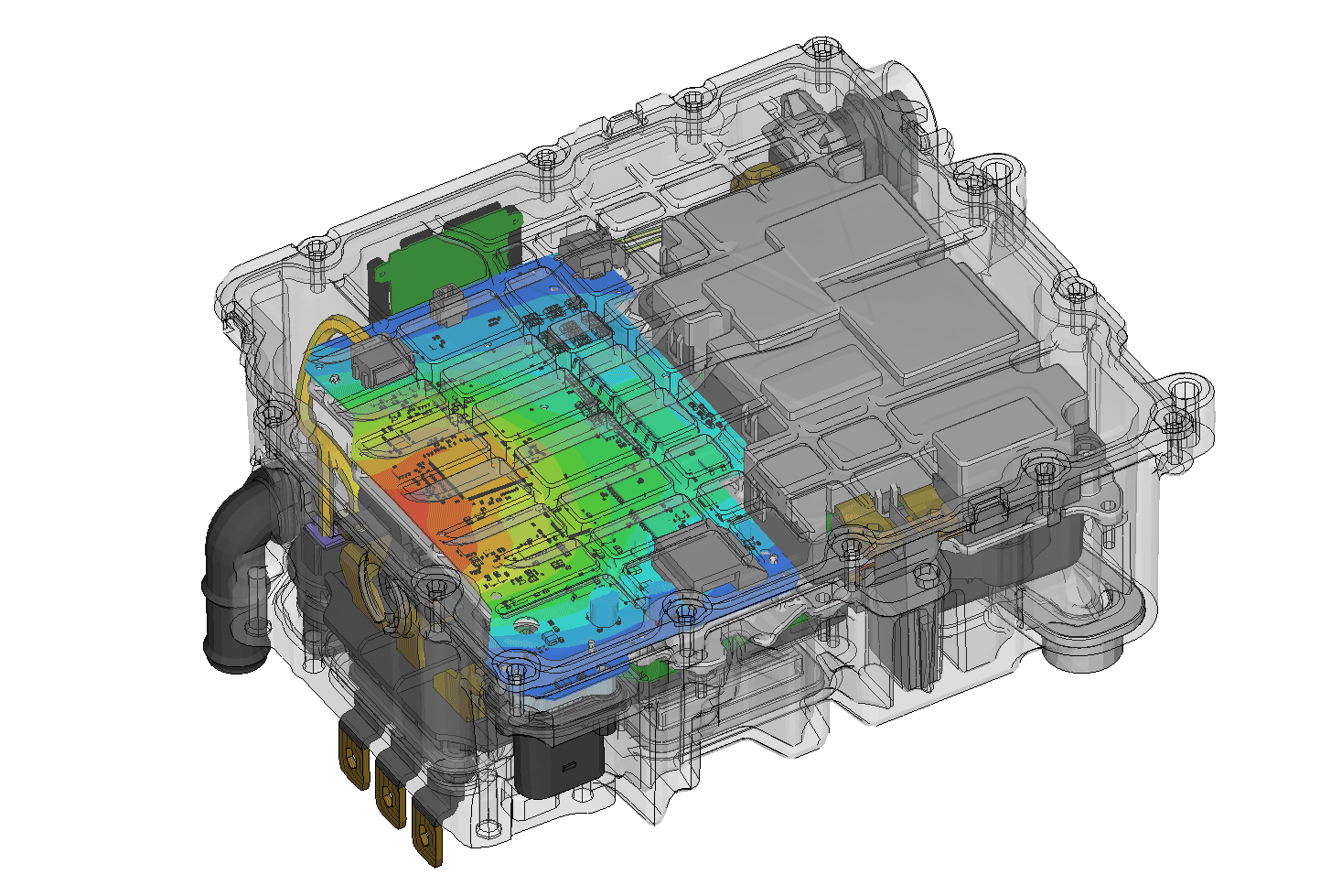 Vibration and Fatigue Analysis of an Inverter modelling of electronic boards, sub-modelling technique for solder joints, spectral fatigue analysis